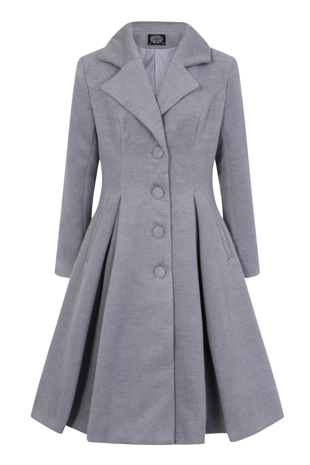 Lauren Single Breasted Swing Coat In Grey